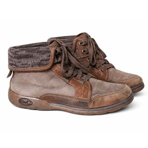 Chaco Barbary Java US 6.5 Brown Leather Lace Up Ankle Boots Outdoors Utility